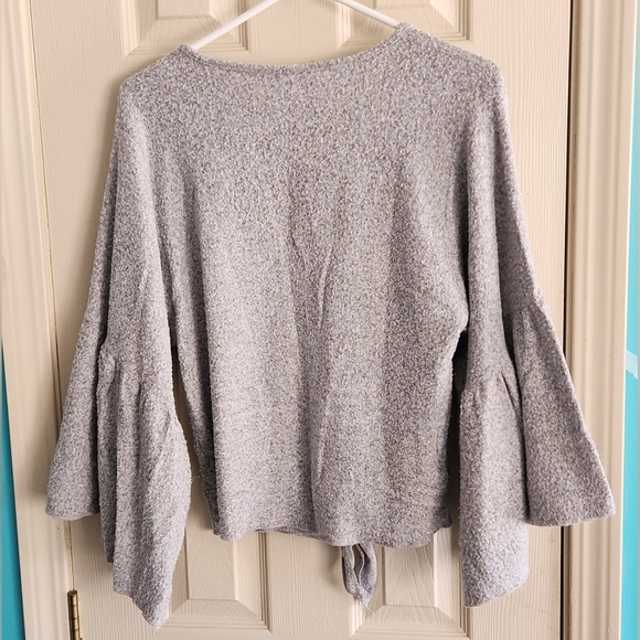 Anthropologie Lavender Field women's Gray Bell sleeves Sweater - Picture 2 of 5